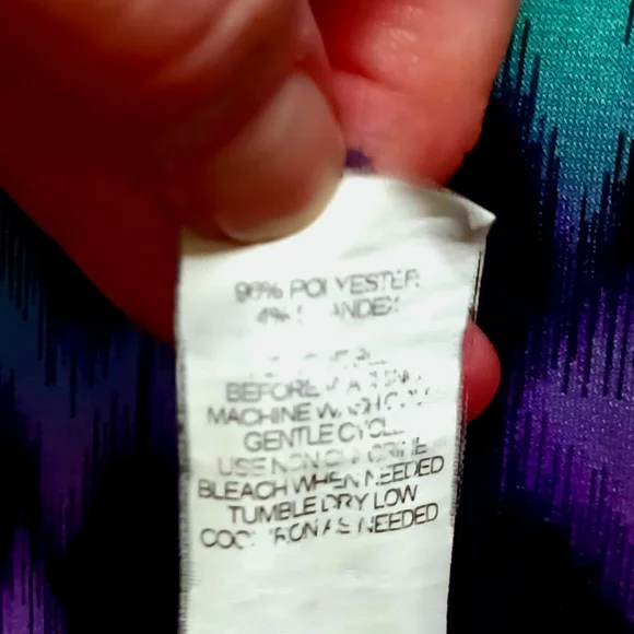 Long tank dress, size 8/Medium, blue, green purple, black - Picture 5 of 5